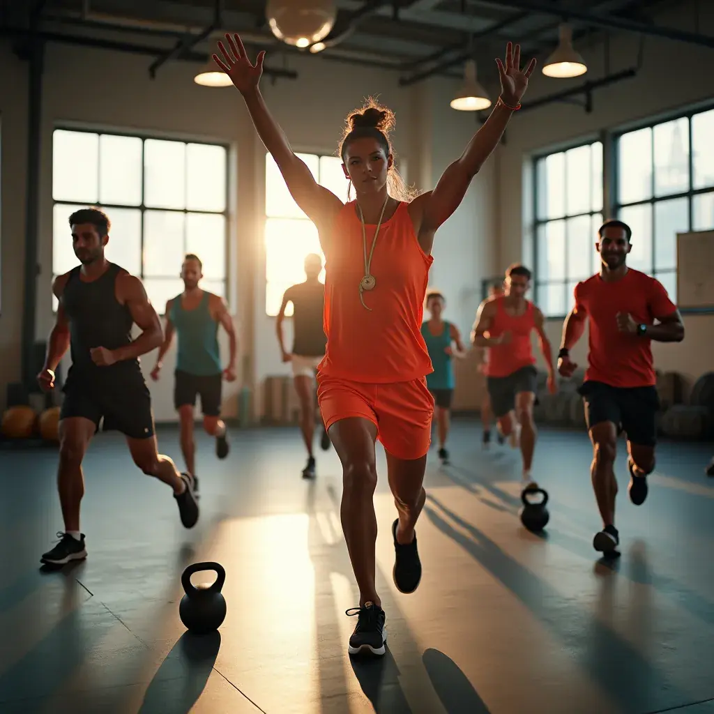 Entrenador dando instrucciones a los atletas durante un entrenamiento intenso.
